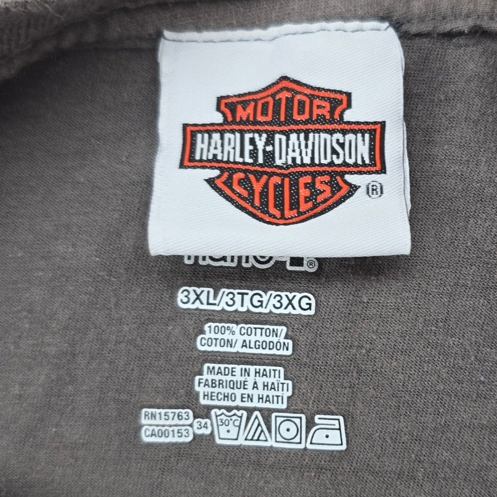 Harley-Davidson Route 65 Indianola IA T-Shirt Mens 3XL Gray Flaming Skull Biker - Picture 6 of 9